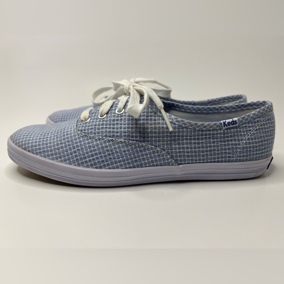 Keds Blue and White with Textured Pattern Vintage Canvas Sneakers Size 7 - Picture 4 of 10